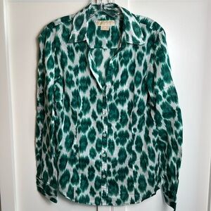 Michael Kors leopard print cotton button down